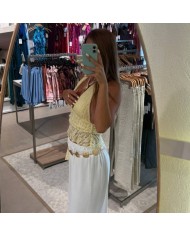 TOP ENCAJE AMARILLO