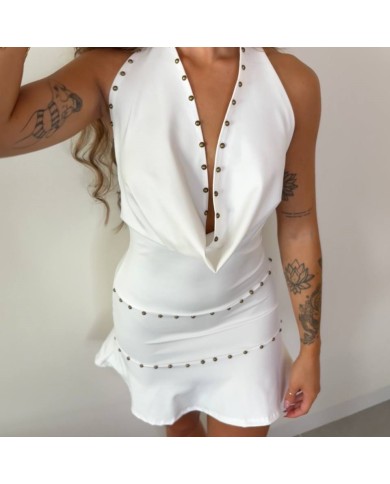 VESTIDO VUELO TACHAS BLANCO