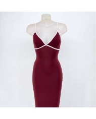 VESTIDO BICOLOR VINO