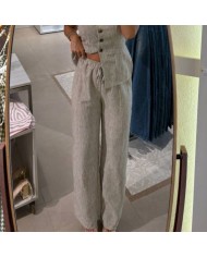 CONJUNTO CHALECO TIPO LINO TAUPÉ