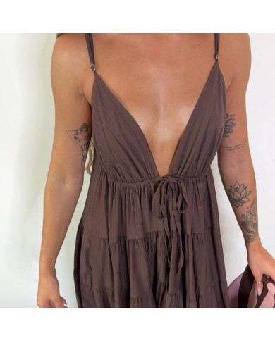 VESTIDO FLUIDO NUDO SUMMER CHOCO