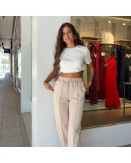 PANTALÓN DEPORTIVO CREMA