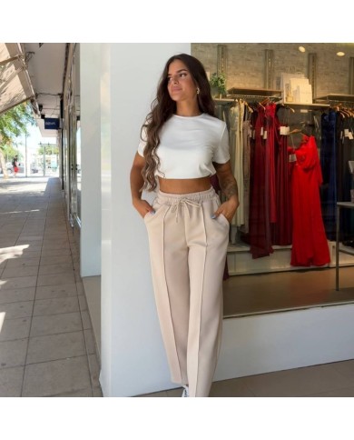 PANTALÓN DEPORTIVO CREMA
