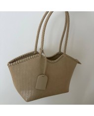 BOLSO TRENZADO CREMA