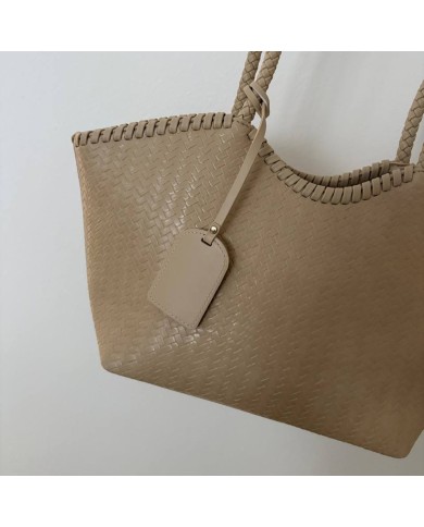 BOLSO TRENZADO CREMA