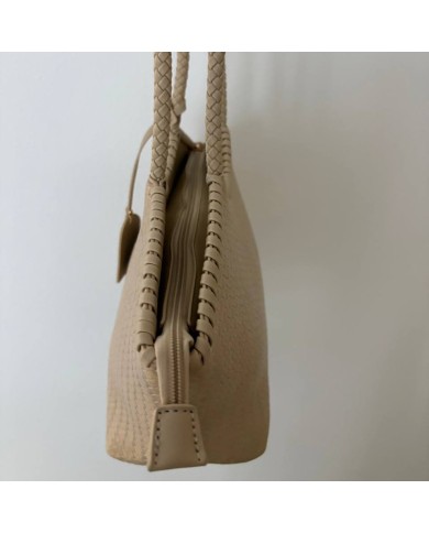 BOLSO TRENZADO CREMA