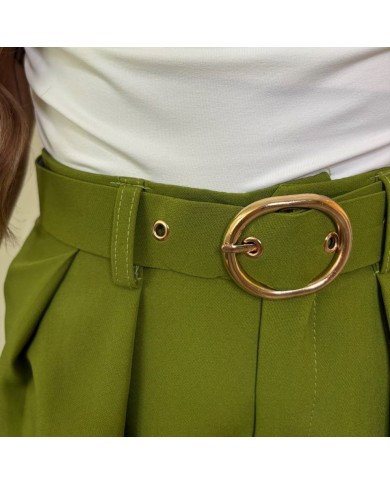 PANTALÓN TRAJE CINTURÓN VERDE