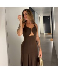 VESTIDO ESCOTE CORAZÓN CHOCO