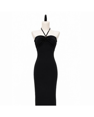 VESTIDO FRUNCE AL CUELLO NEGRO