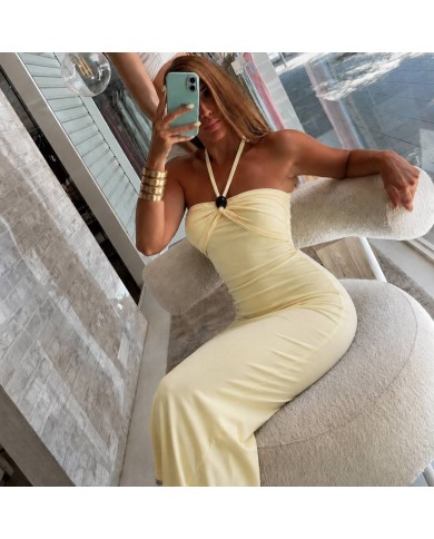 VESTIDO FRUNCE AL CUELLO AMARILLO