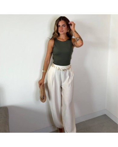 PANTALÓN LAZO CREMA