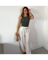 PANTALÓN LAZO CREMA