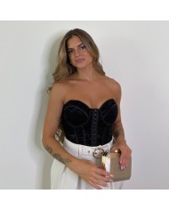 PANTALÓN TRAJE CINTURÓN CREMA