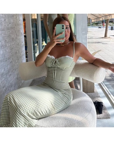 VESTIDO VICHY AJUSTADO VERDE
