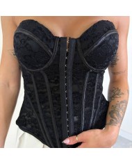 CORSET CIERRE DELANTERO NEGRO