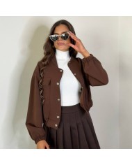CAZADORA BOMBER CHOCO