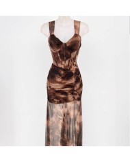 VESTIDO CORSET TUL CHOCO
