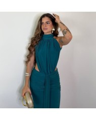 VESTIDO ELVIRA PETRÓLEO