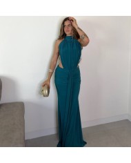 VESTIDO ELVIRA PETRÓLEO