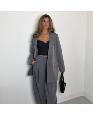 PANTALÓN TRAJE PUÑO GRIS