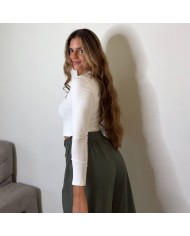 TOP BASIC MANGA LARGA BLANCO
