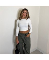 TOP BASIC MANGA LARGA BLANCO