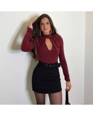 FALDA PANTALÓN CINTURÓN NEGRA