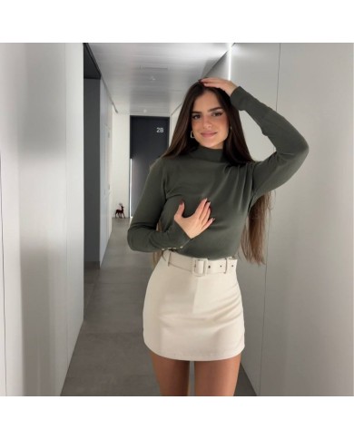 FALDA PANTALÓN CINTURÓN CREMA