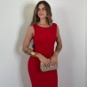 VESTIDO SIRENA LAZO ROJO