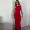 VESTIDO SIRENA LAZO ROJO