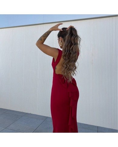 VESTIDO SIRENA LAZO VINO