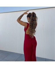 VESTIDO SIRENA LAZO VINO