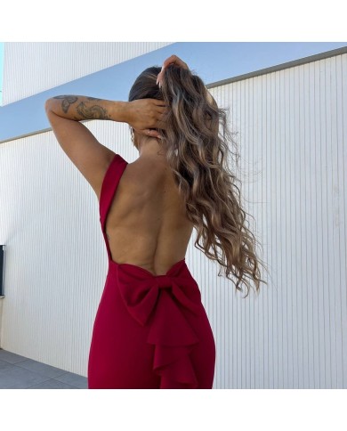 VESTIDO SIRENA LAZO VINO