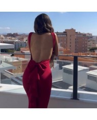 VESTIDO SIRENA LAZO VINO