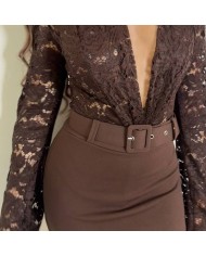 BODY ENCAJE CHOCO