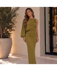 VESTIDO CAPA PISTACHO