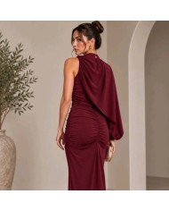 VESTIDO CAPA BURDEOS