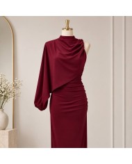 VESTIDO CAPA BURDEOS
