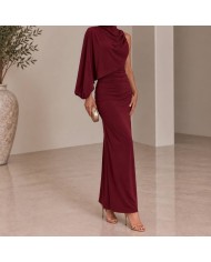 VESTIDO CAPA BURDEOS