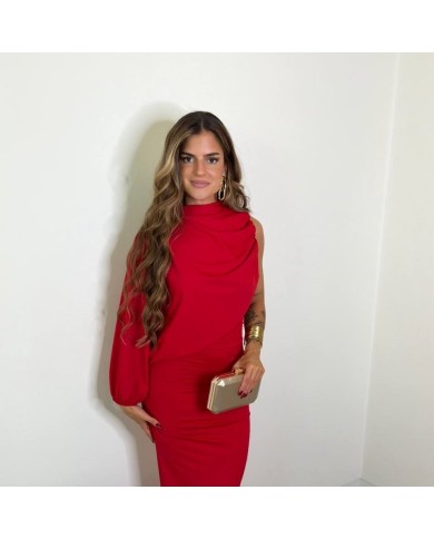 VESTIDO CAPA ROJO