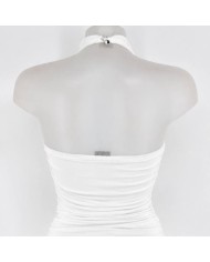 TOP HALTER FRUNCIDO BLANCO