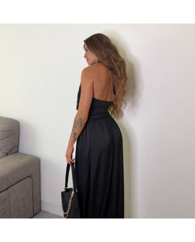 PANTALÓN SATÉN PUÑO NEGRO