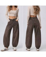 JEANS BALLOON PUÑO BRONCE
