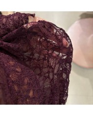 TOP ENCAJE TRANSPARENCIAS BURDEOS