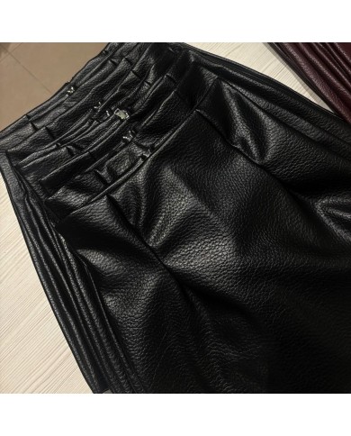 FALDA PANTALÓN  EFECTO PIEL NEGRA
