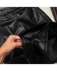 FALDA PANTALÓN  EFECTO PIEL NEGRA