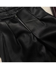 FALDA PANTALÓN  EFECTO PIEL NEGRA