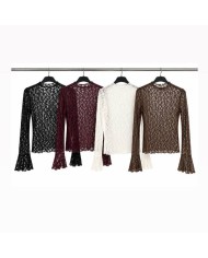 TOP ENCAJE TRANSPARENCIAS BLANCO