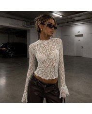TOP ENCAJE TRANSPARENCIAS BLANCO