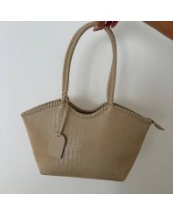 BOLSO TRENZADO CREMA
